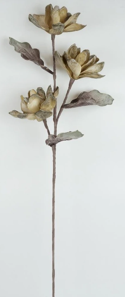 Magnolia X 3Flr Foam Flower Stick